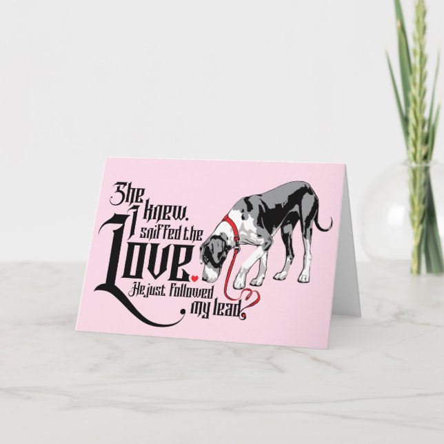 Great Dane and her proof, love is there  Invitation (Front)