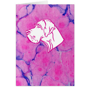 Great Dane and pink marble paper