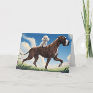 Great Dane and Poodle Card