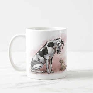 Great Dane and Scottish Terrier Cartoon Coffee Mug