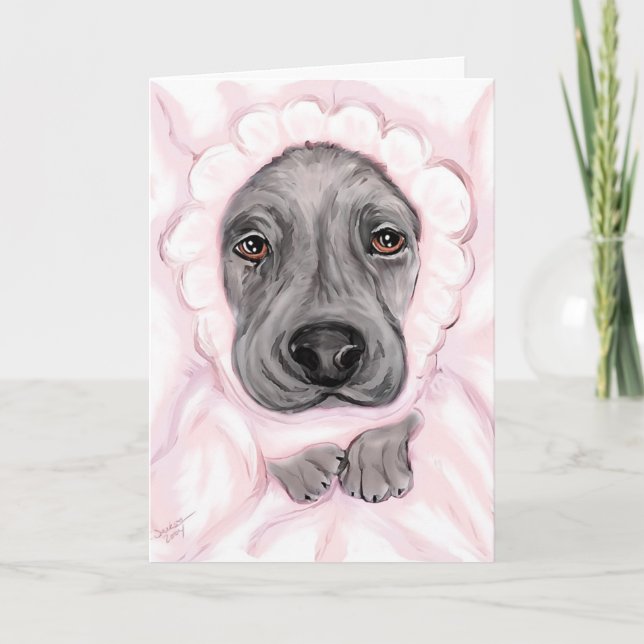 Great Dane Baby Black Girl Announcements (Front)