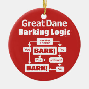 Great Dane Barking Logic Ceramic Tree Decoration