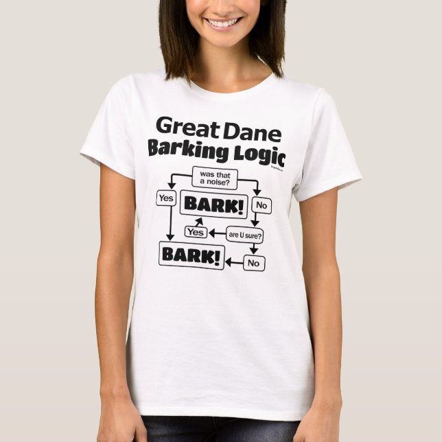 Great Dane Barking Logic T-Shirt (Front)