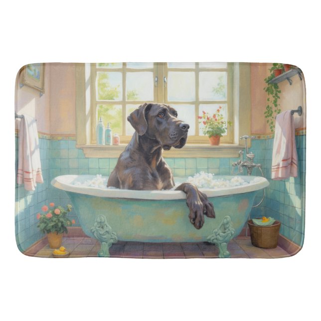 Great Dane Bath Time Fun Bathroom Decor Mat (Front)