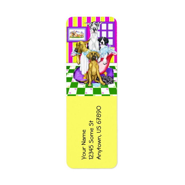 Great Dane Bath Tub Full verticle Labels (Front)