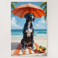 Great Dane Beach Relax Scene