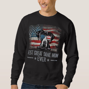 Great Dane Best Dog Mum Ever Retro Usa American Fl Sweatshirt