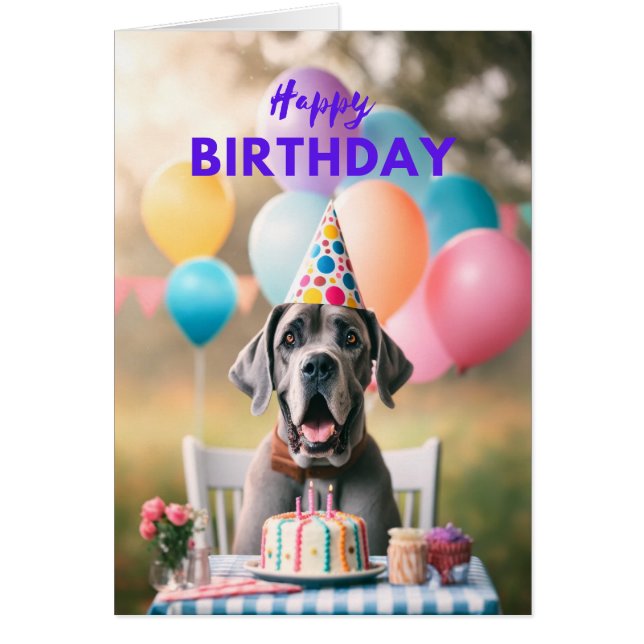 Great Dane Birthday Card (Front)