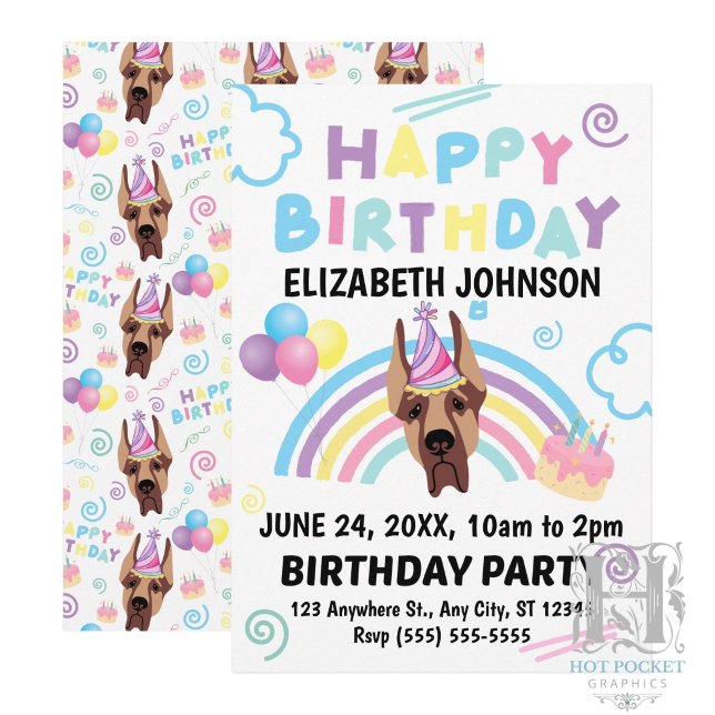 Great Dane Birthday Invitation (Creator Uploaded)