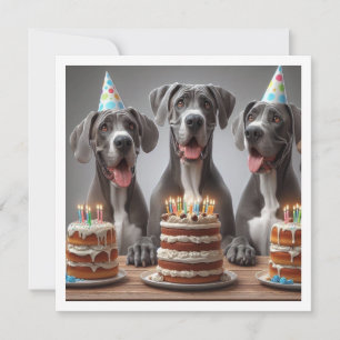 Great Dane birthday invitation, Dog birthday  Invitation