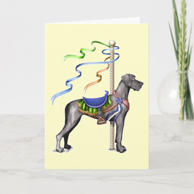 Great Dane Black Carousel UC - Customised Card (Front)