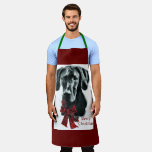 Great Dane Black Christmas Gifts Apron