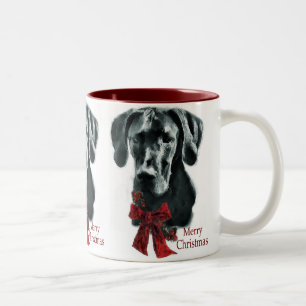 Great Dane Black Christmas Gifts Two-Tone Coffee Mug