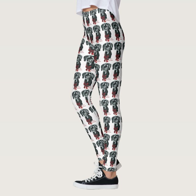 Great Dane (Black) Christmas Leggings (Left)
