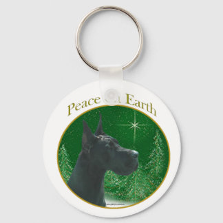 Great Dane (black) Peace Key Ring