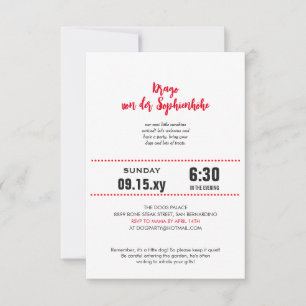 Great Dane black red Baby Shower  Invitation