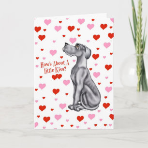 Great Dane Black UC Valentine's Day Kiss Holiday Card