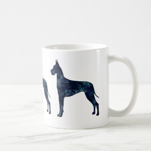 Great Dane Black Watercolor Silhouette Coffee Mug