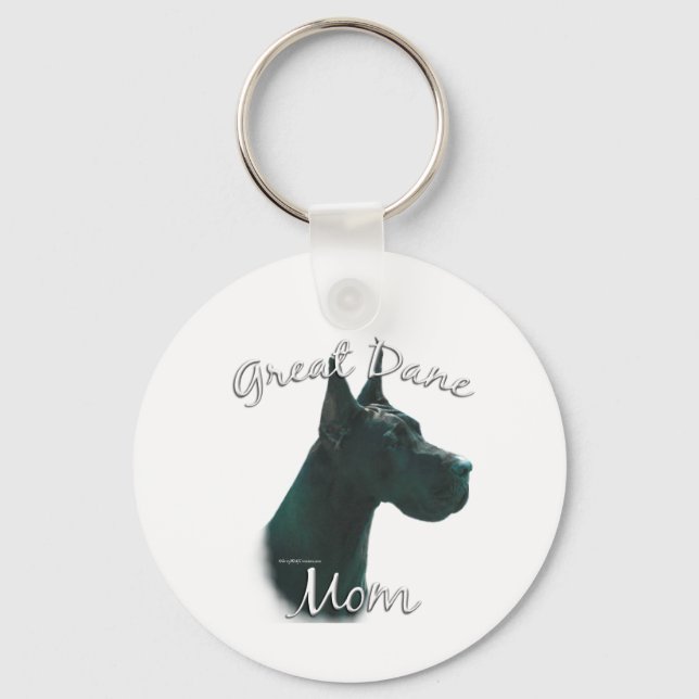 Great Dane (blk) Mum 2 Key Ring (Front)