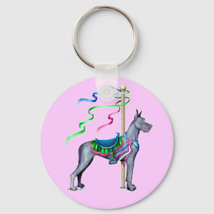 Great Dane Blue Carousel Key Ring