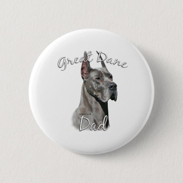 Great Dane (blue) Dad 2 6 Cm Round Badge (Front)