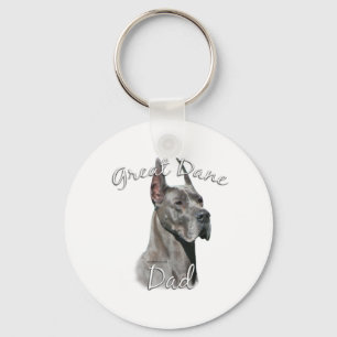 Great Dane (blue) Dad 2 Key Ring