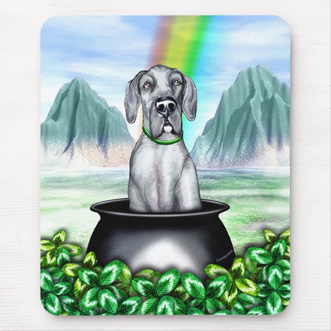 Great Dane Blue UC Pot O Gold Mouse Mat (Front)