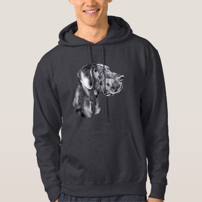 Great Dane Blue Uncropped Hoodie (Front)
