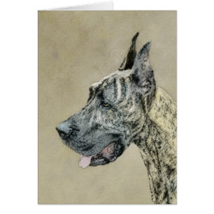Great Dane (Brindle) Painting - Original Dog Art