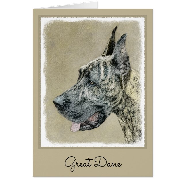 Great Dane (Brindle) Painting - Original Dog Art (Front)