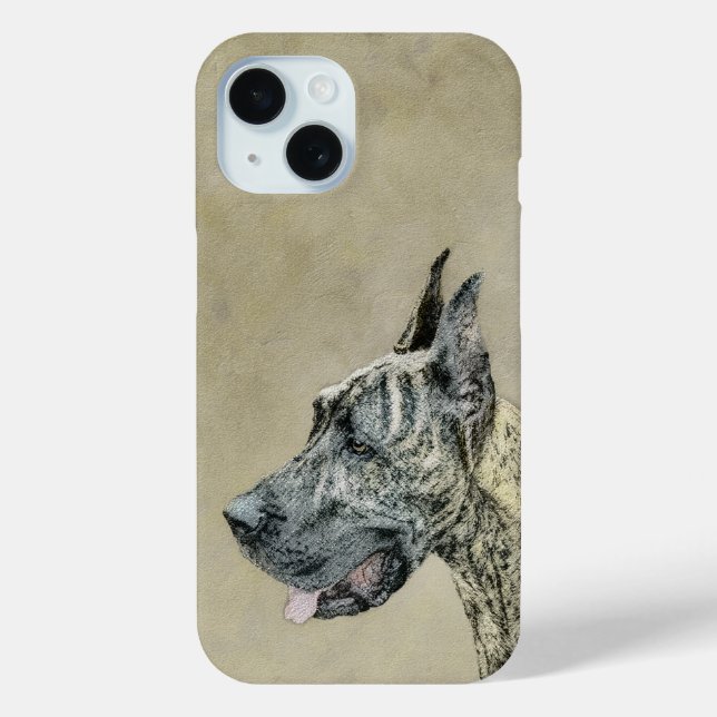 Great Dane (Brindle) Painting - Original Dog Art C Case-Mate iPhone Case (Back)