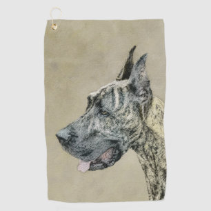 Great Dane (Brindle) Painting - Original Dog Art Golf Towel