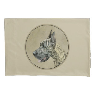 Great Dane (Brindle) Painting - Original Dog Art Pillowcase