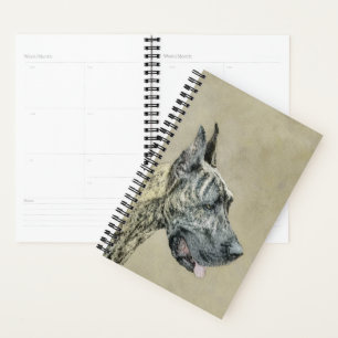 Great Dane (Brindle) Painting - Original Dog Art Planner