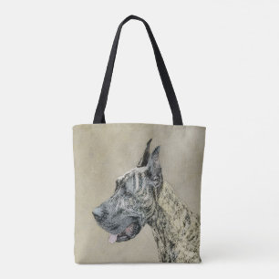 Great Dane (Brindle) Painting - Original Dog Art Tote Bag