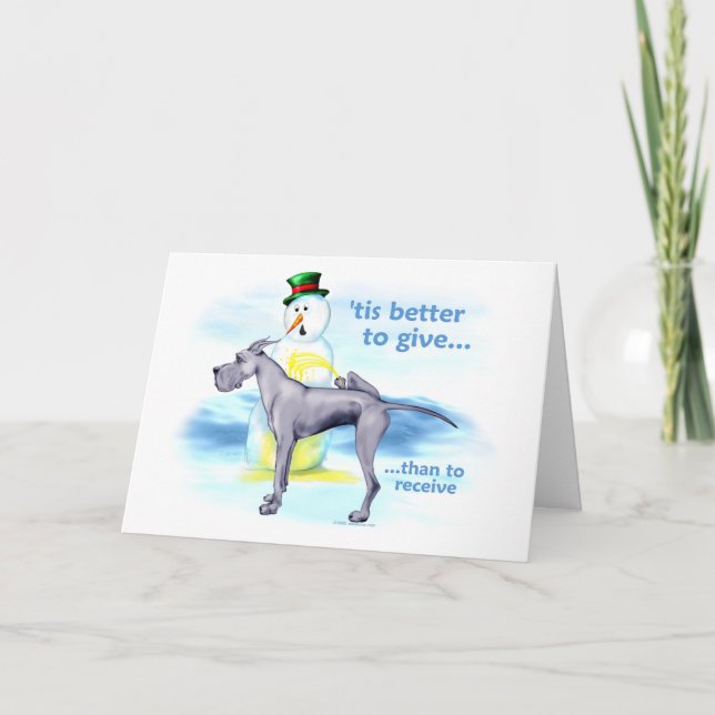 Great Dane BTG Blue Holiday Card (Front)