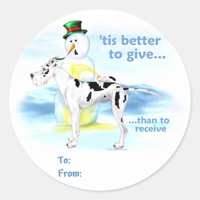 Great Dane BTG Harlequin Gift Tags (Front)