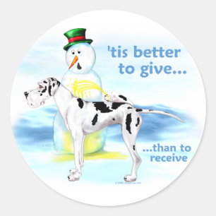Great Dane BTG Harlequin UC Classic Round Sticker