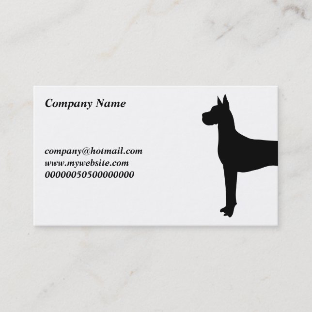 Great Dane, Business Card (Front)