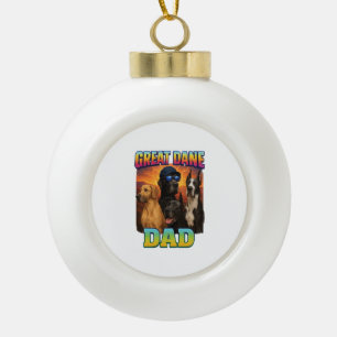 Great Dane Ceramic Ball Christmas Ornament