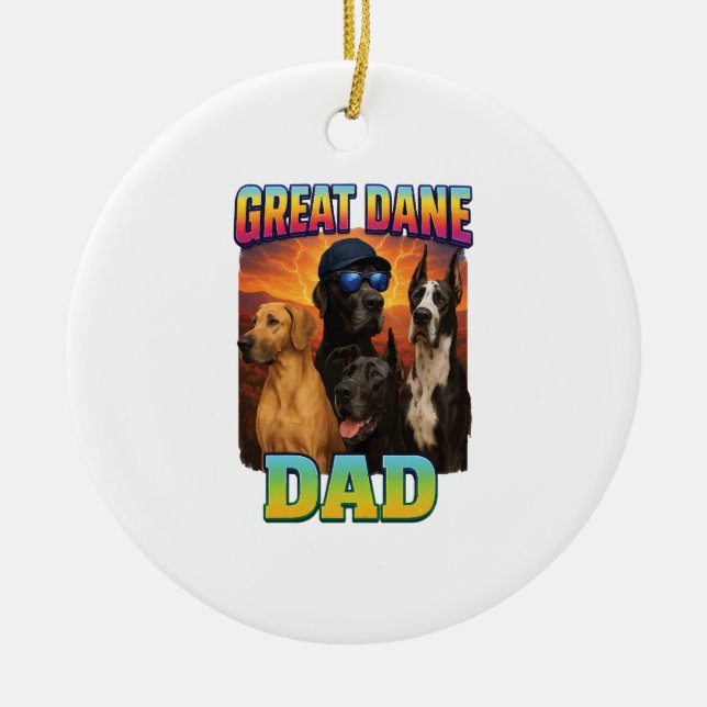 Great Dane Ceramic Tree Decoration (Front)