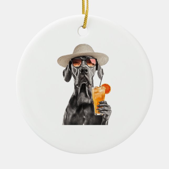 Great Dane Ceramic Tree Decoration (Front)