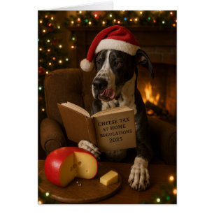 Great Dane 'Cheese Tax' Christmas card