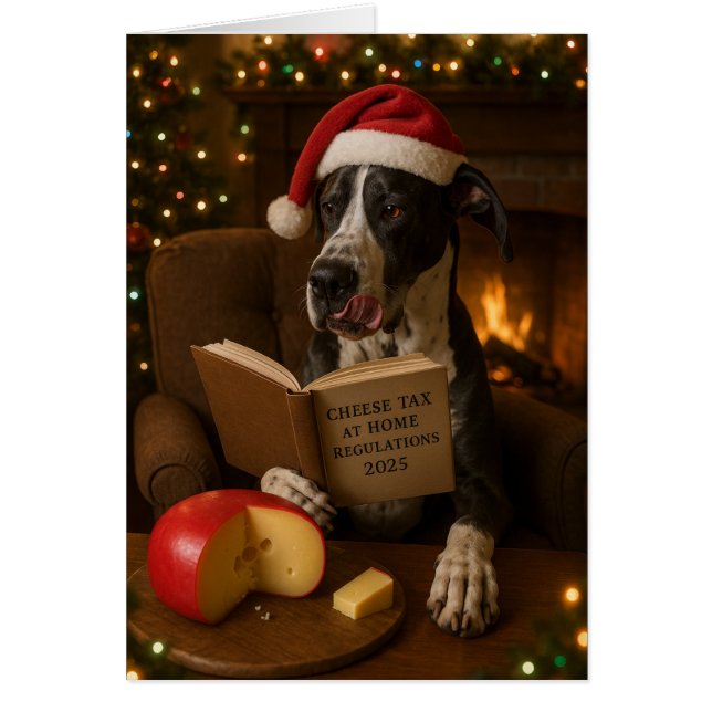 Great Dane 'Cheese Tax' Christmas card (Front)