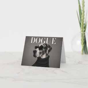 Great Dane Chic Editorial Portrait Dog Thank You C Card