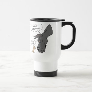 Great Dane & Chihuahua Black Travel Mug