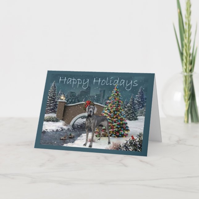 Great Dane Christmas Card Evening (Front)