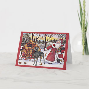 Great Dane Christmas Card Santa Bears