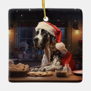 Great Dane Christmas Cookies Holiday Ceramic Ornament