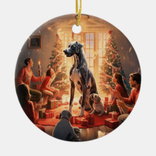 Great Dane christmas,dog memorial gift,dog lover Ceramic Tree Decoration
